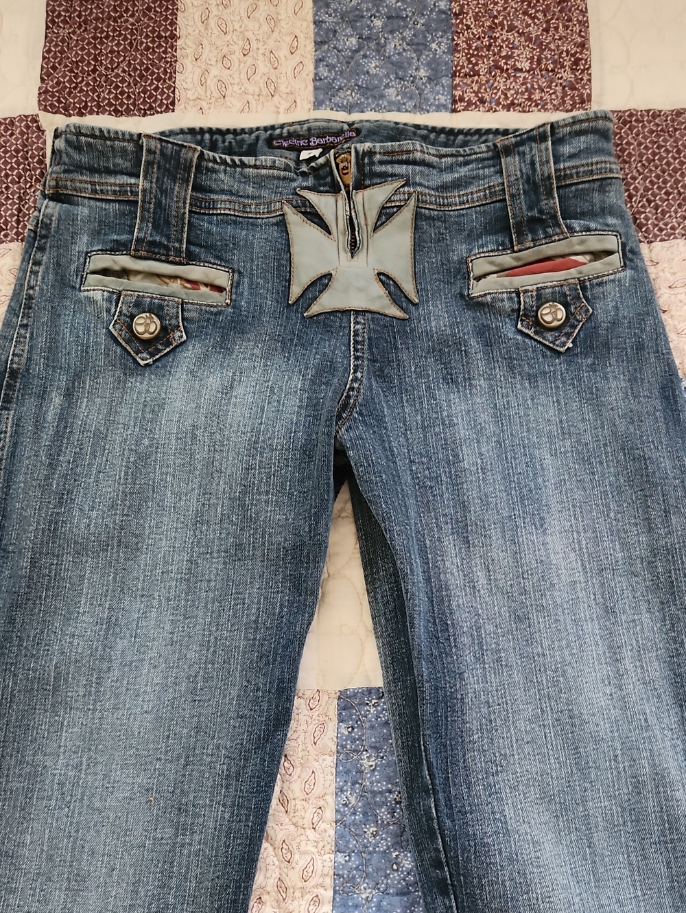 Vintage Y2K Electric Barbarella Blue Washed Jeans Size 4